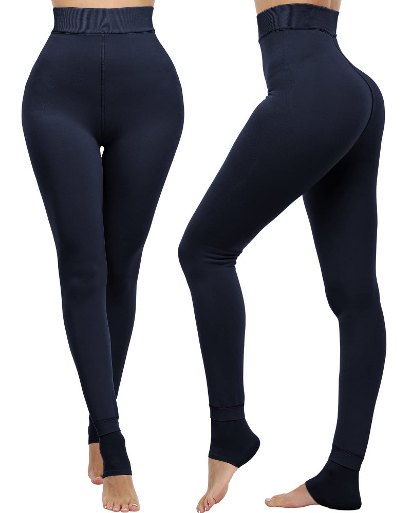 NORMOV Winter Warm Fleece Lined Leggings Women,Thick Thermal Velvet Tights (Navy-XS/S) - Image 2